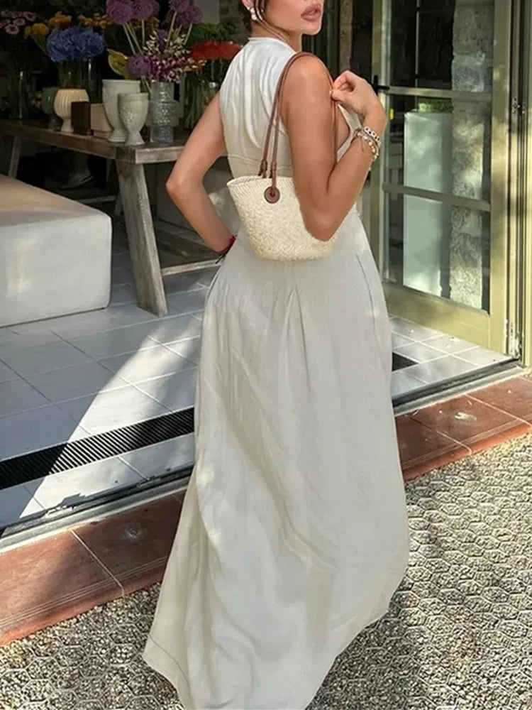 Robe Maxi Chic à Zip – Style Minimaliste