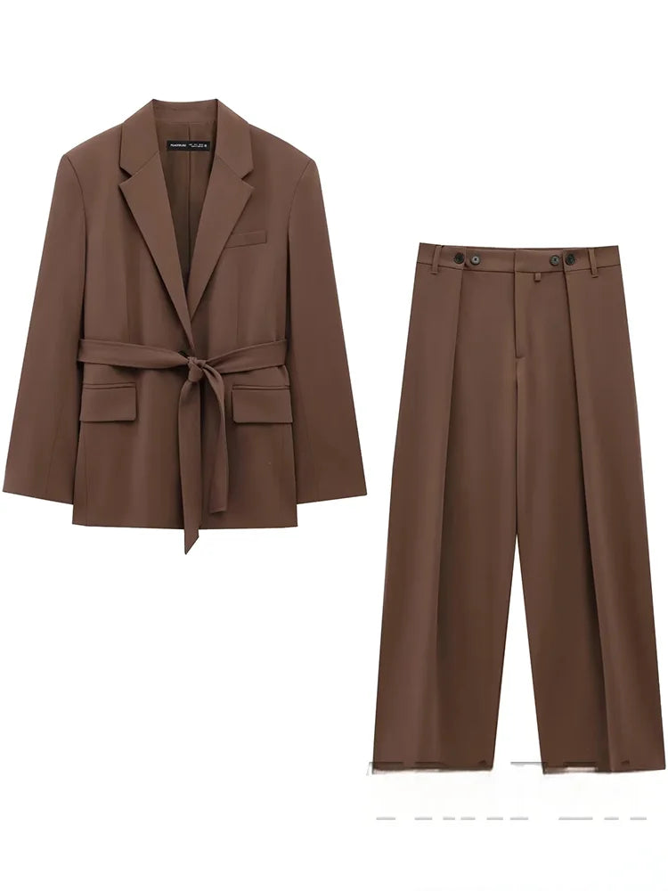 Tailleur Femme Marron — Chic & Intemporel