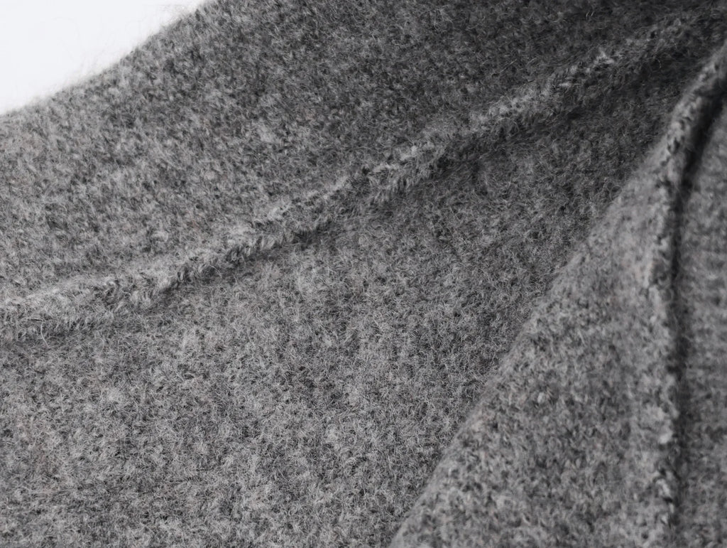 Ensemble jupe & pull gris texturé - chic d'automne