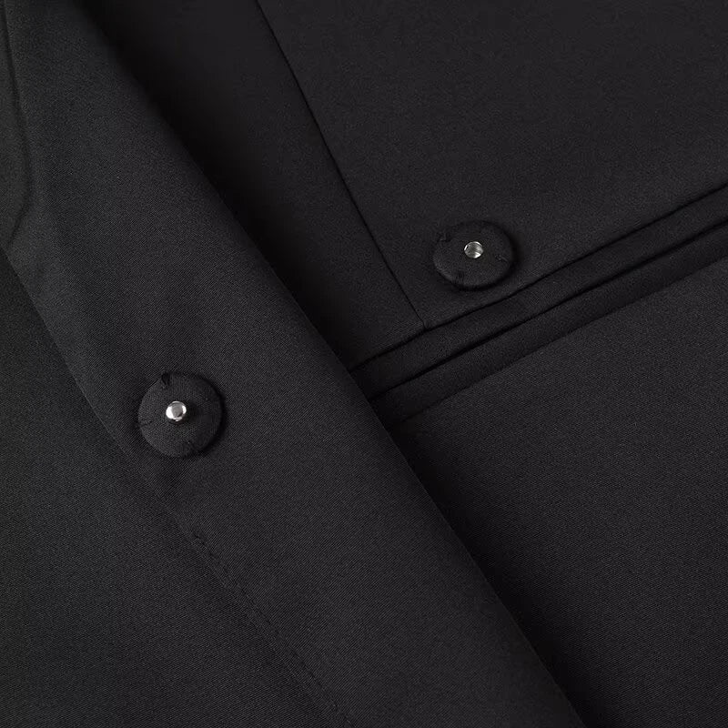 Manteau blazer uni pour femme, col à revers, manches longues, avec poches, fermeture un bouton