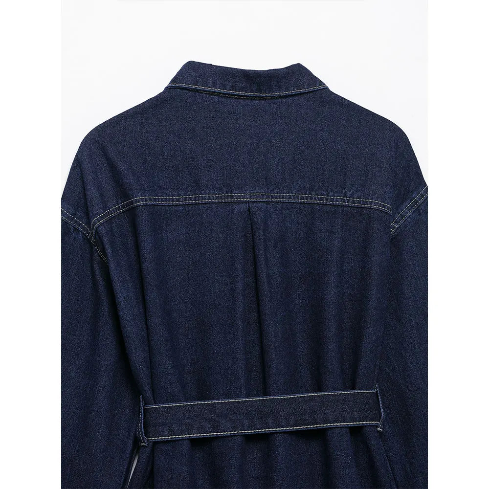 Ensemble en jean décontracté et ample avec taille cintré