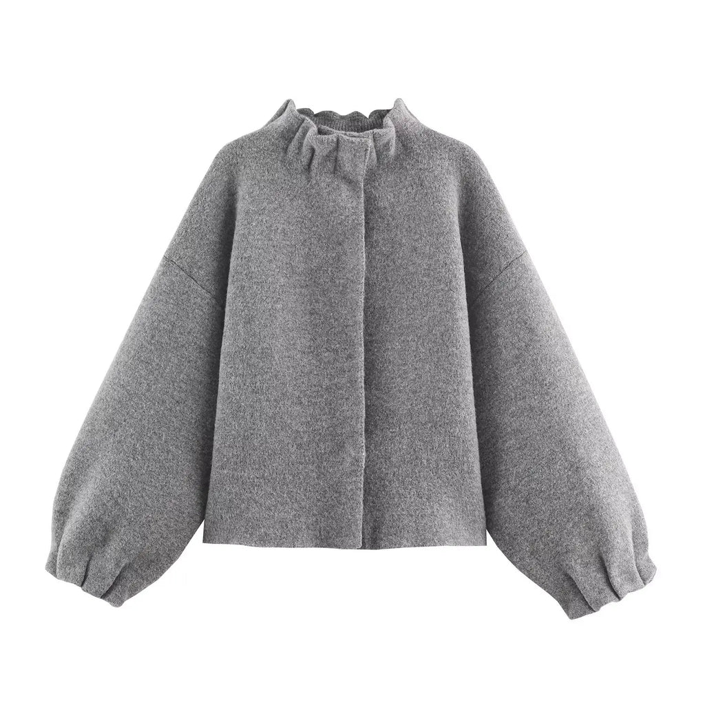 Ensemble jupe & pull gris texturé - chic d'automne