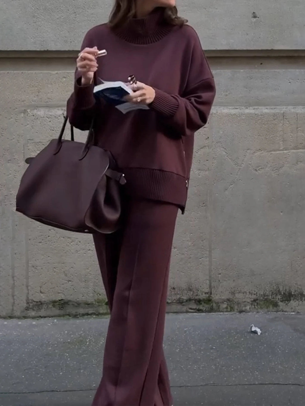 Ensemble élégant bordeaux