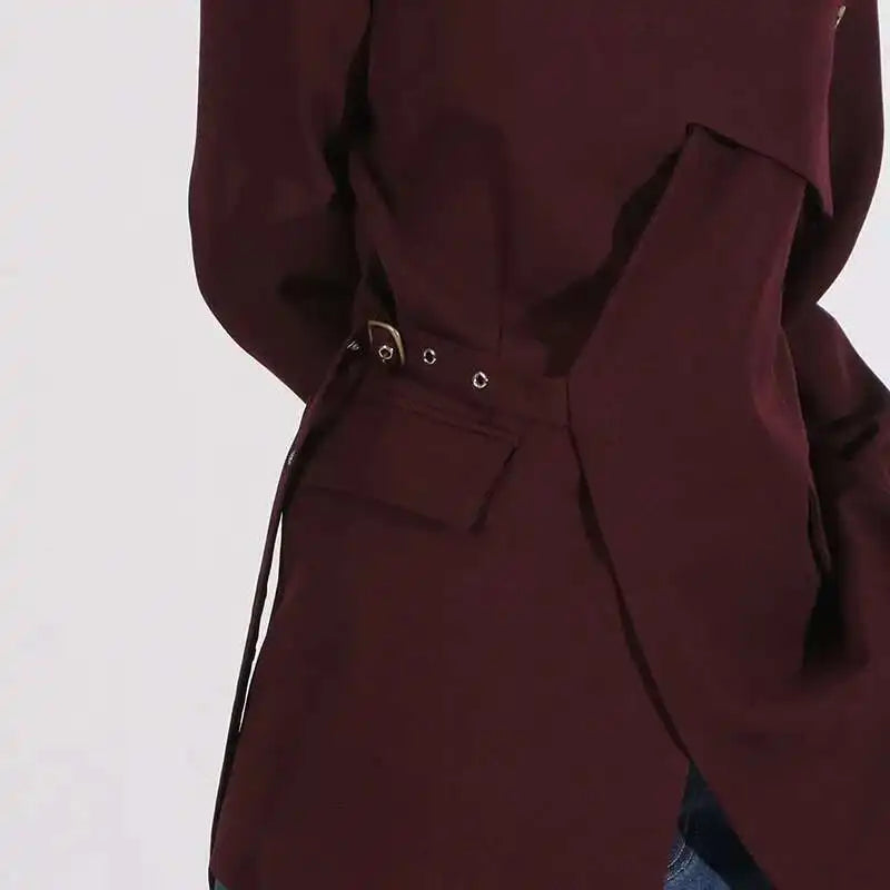 Blazer asymétrique à taille ceinturée, design unique et tendance pour le printemps