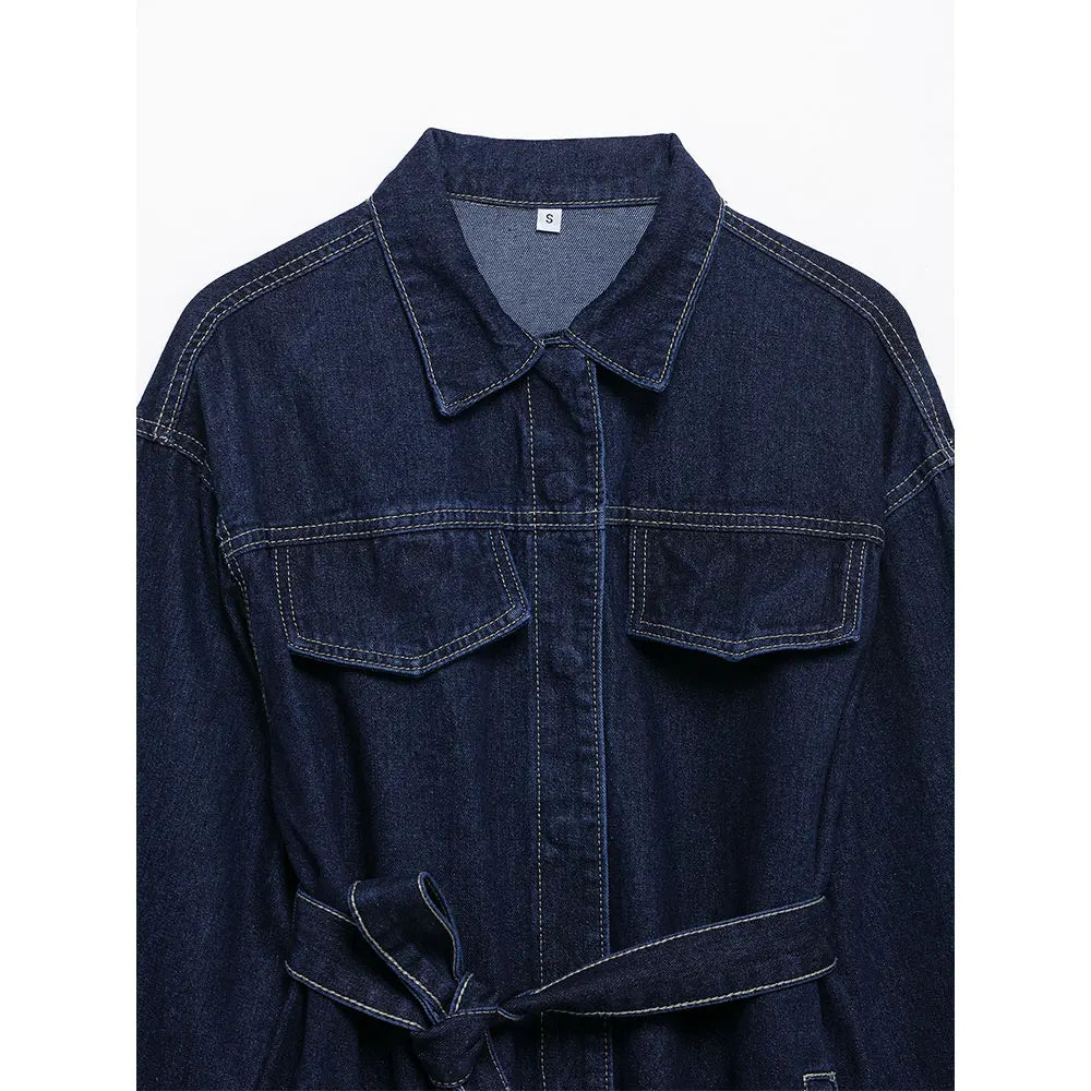 Ensemble en jean décontracté et ample avec taille cintré