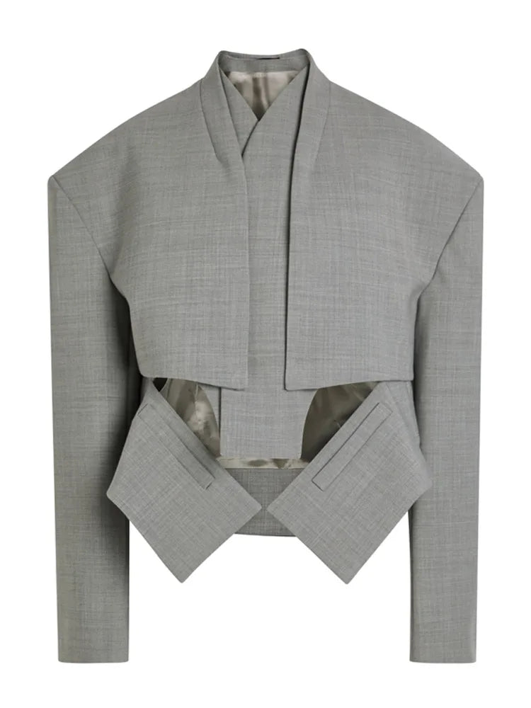 Veste courte chic à coupe asymétrique, statement mode pour l’automne