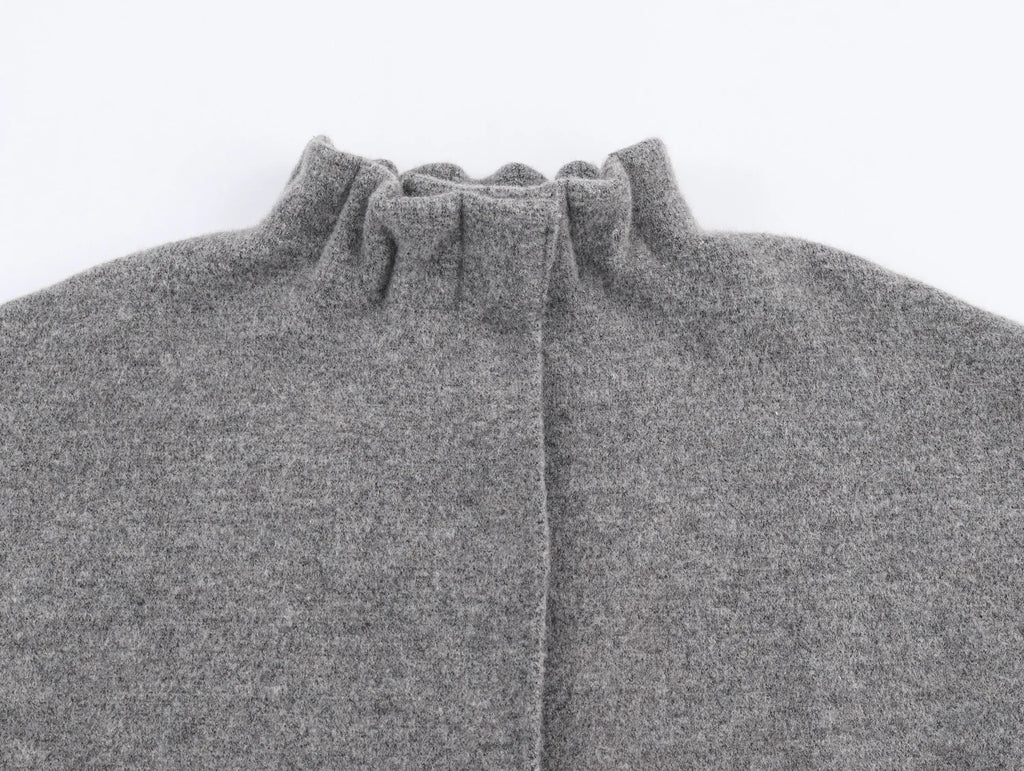 Ensemble jupe & pull gris texturé - chic d'automne