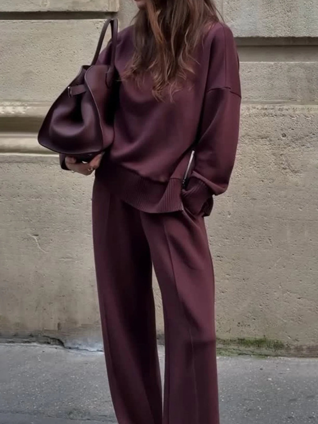 Ensemble élégant bordeaux