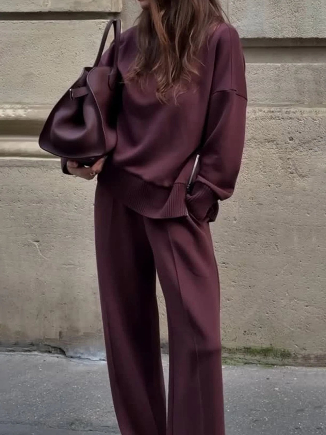 Ensemble élégant bordeaux