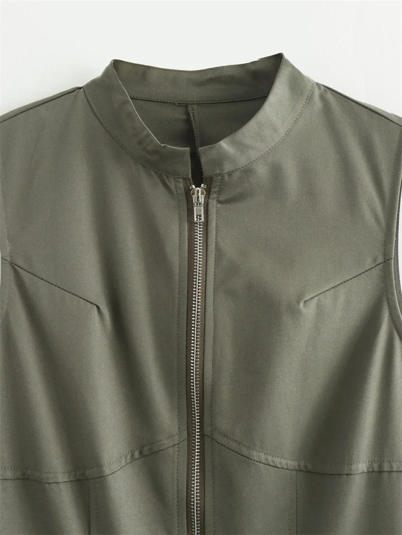 Robe Maxi Chic à Zip – Style Minimaliste