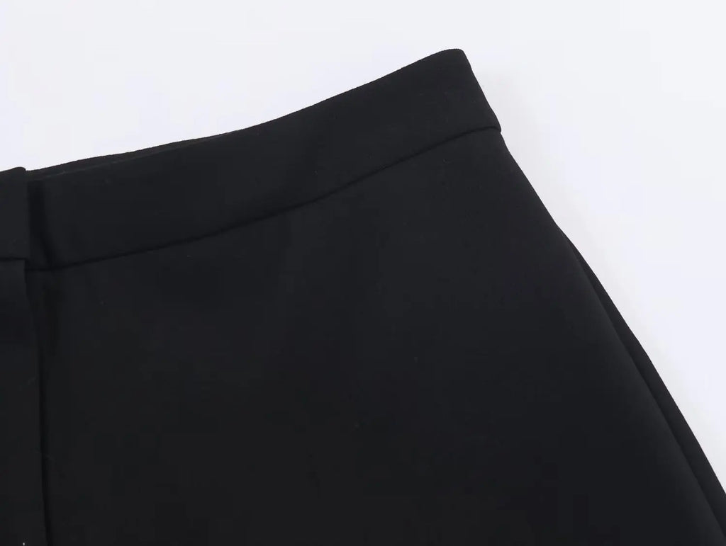 Ensemble femme 2 pièces – Blazer à manches longues avec boucle + pantalon droit – Tenue chic et élégante.