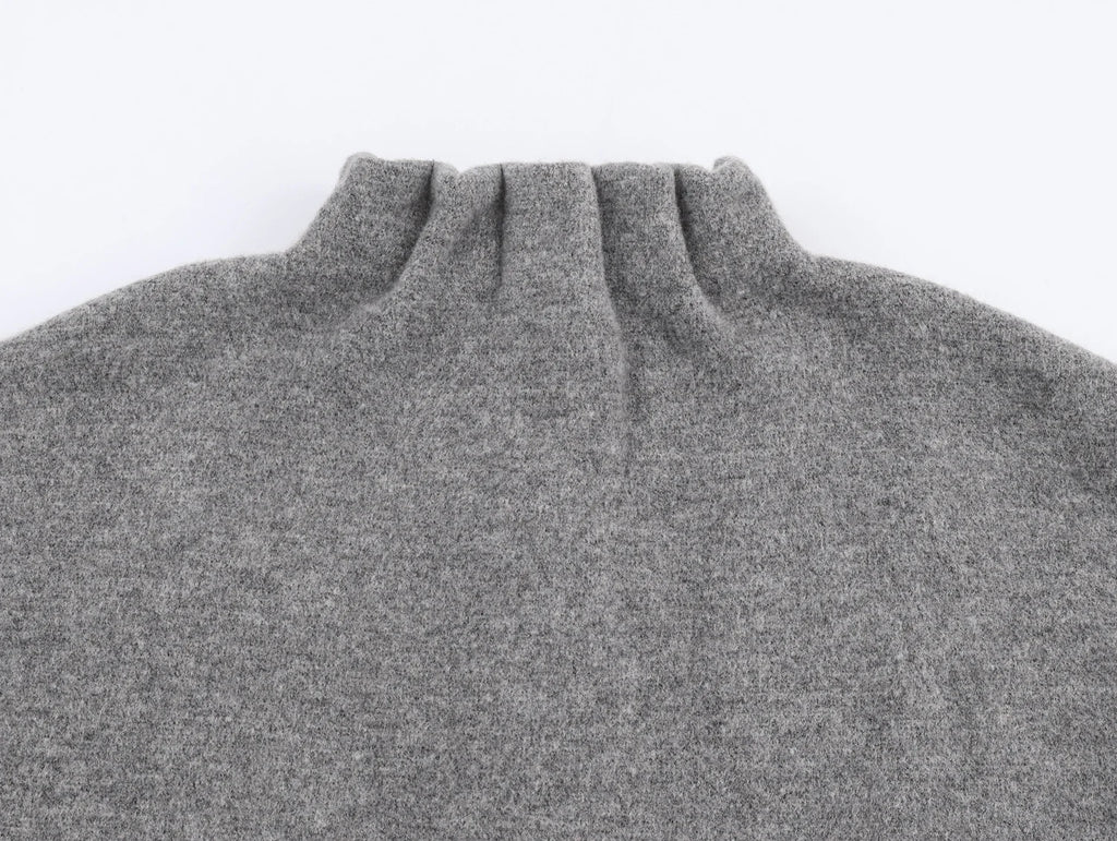 Ensemble jupe & pull gris texturé - chic d'automne