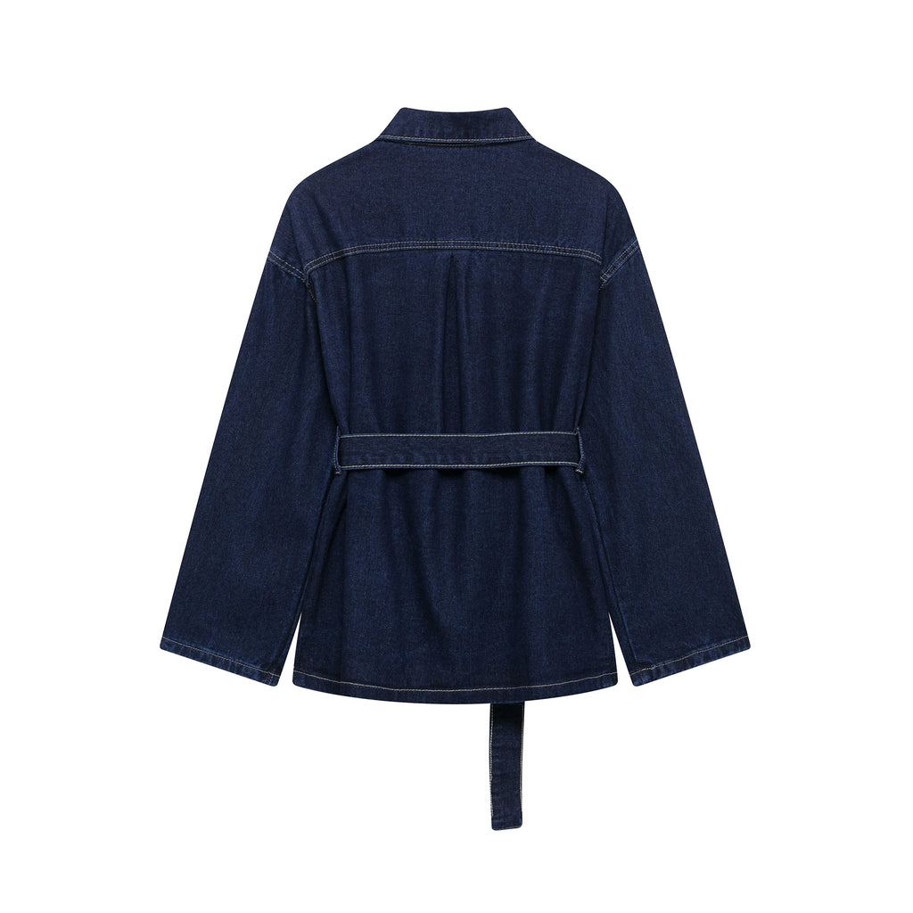 Ensemble en jean décontracté et ample avec taille cintré