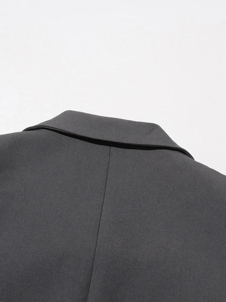 Blazer élégant à patchwork et nœuds, chic et féminin pour toutes occasions