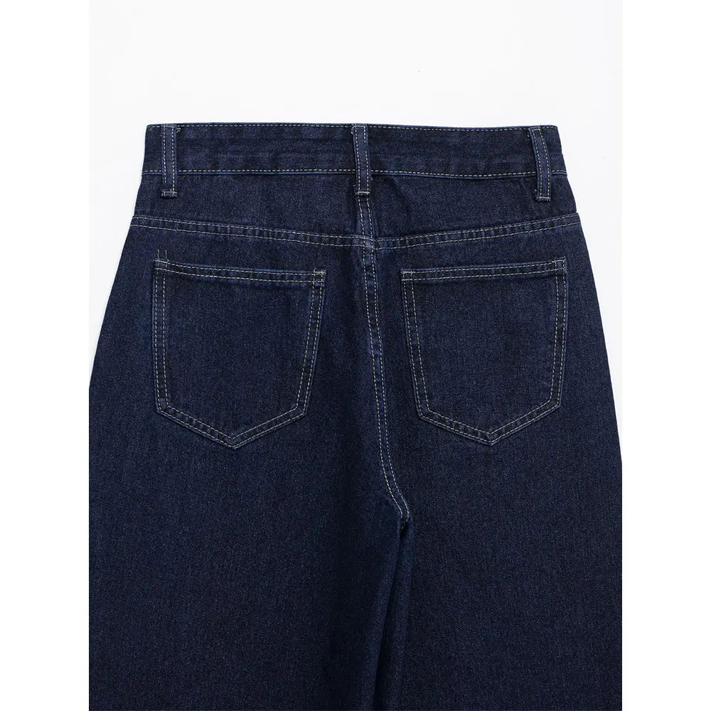 Ensemble en jean décontracté et ample avec taille cintré