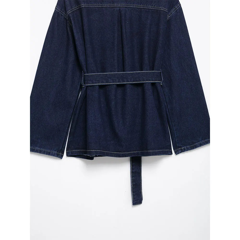 Ensemble en jean décontracté et ample avec taille cintré