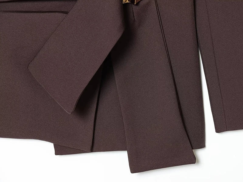 Blazer femme automne, manteau tendance avec décoration boucle, manches longues. Veste extérieure chic pour femme