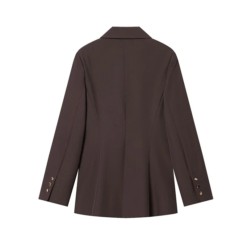Blazer femme automne, manteau tendance avec décoration boucle, manches longues. Veste extérieure chic pour femme