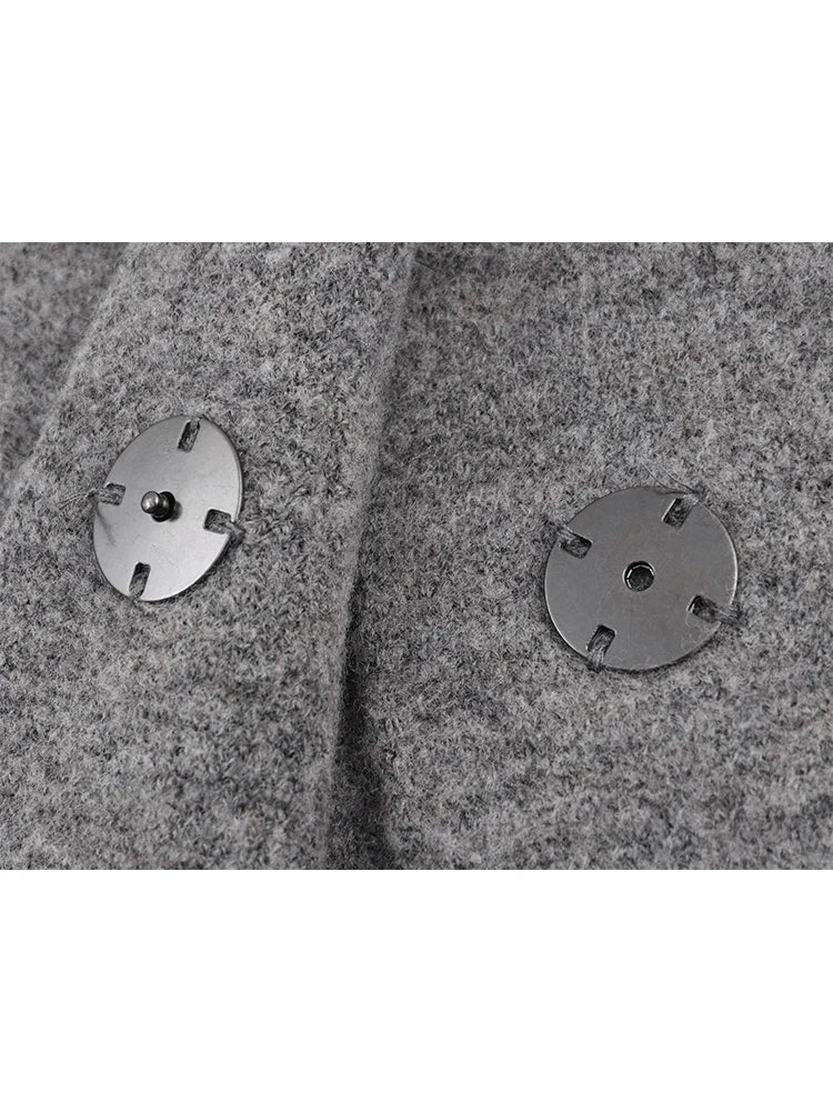 Ensemble jupe & pull gris texturé - chic d'automne