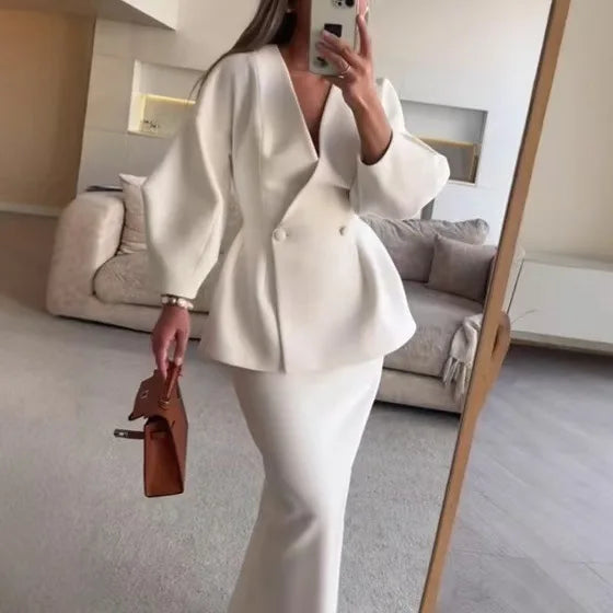 Elégant ensemble blazer et jupe