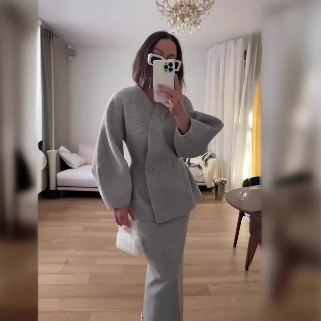 Elégant ensemble blazer et jupe