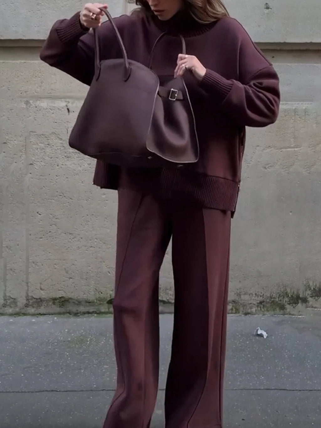 Ensemble élégant bordeaux