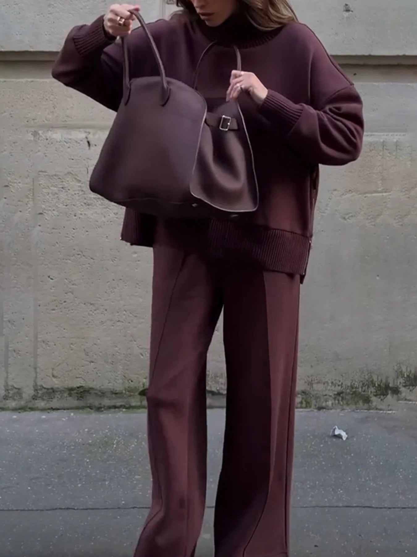 Ensemble élégant bordeaux