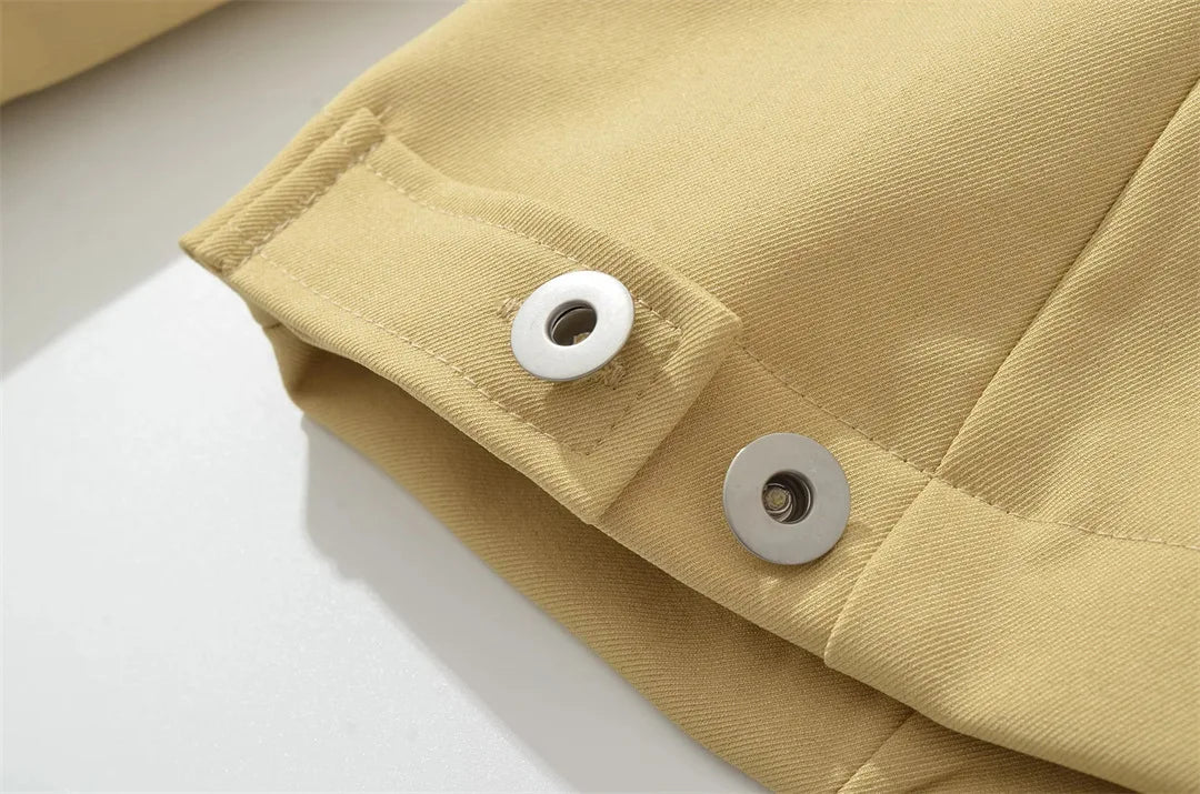 Veste femme unie, décontractée, à col à revers, avec fermeture zippée et poches, coupe cintrée, confortable, élégante, premium, style rétro