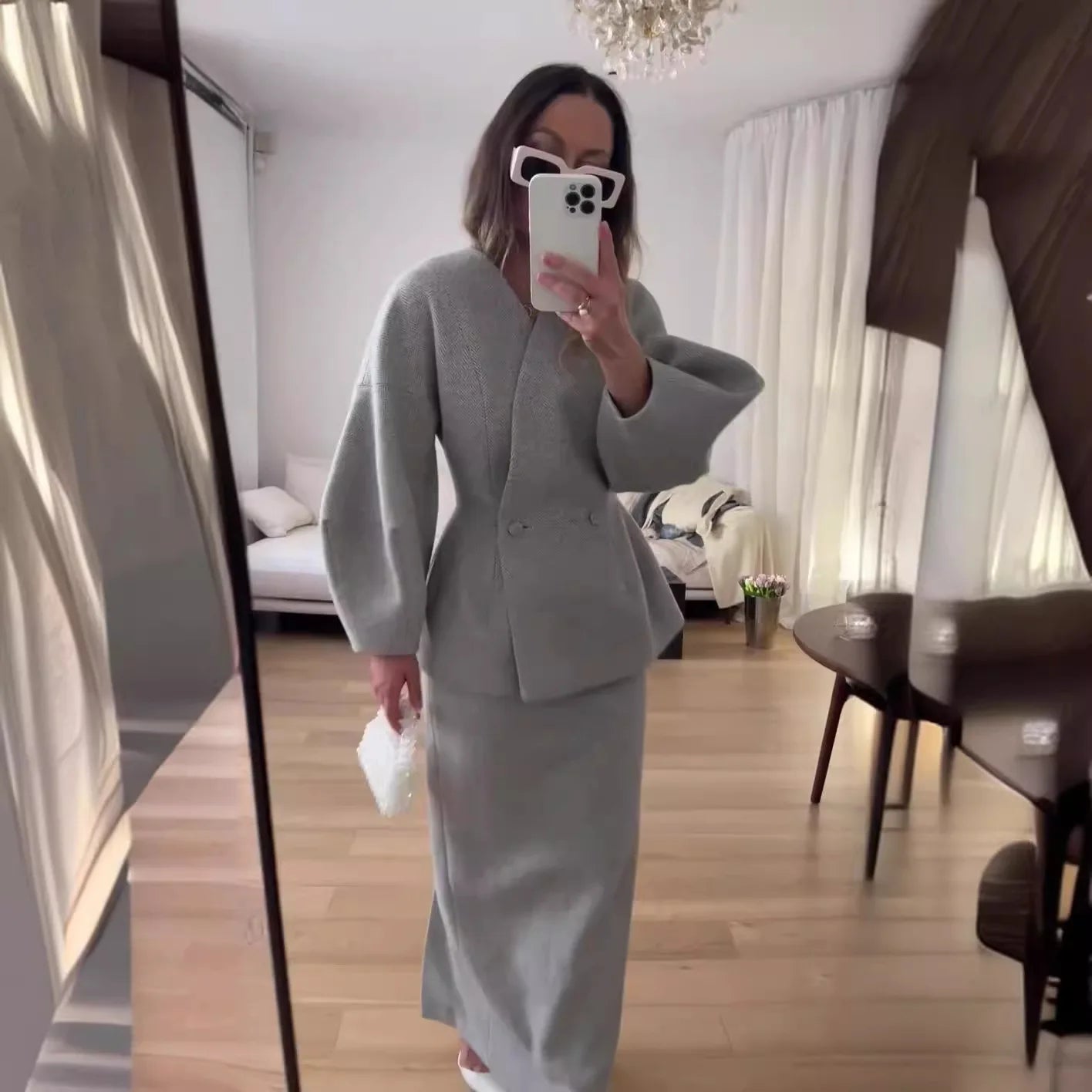 Elégant ensemble blazer et jupe