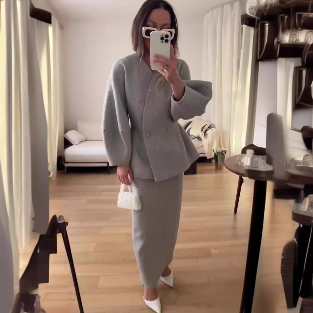 Elégant ensemble blazer et jupe