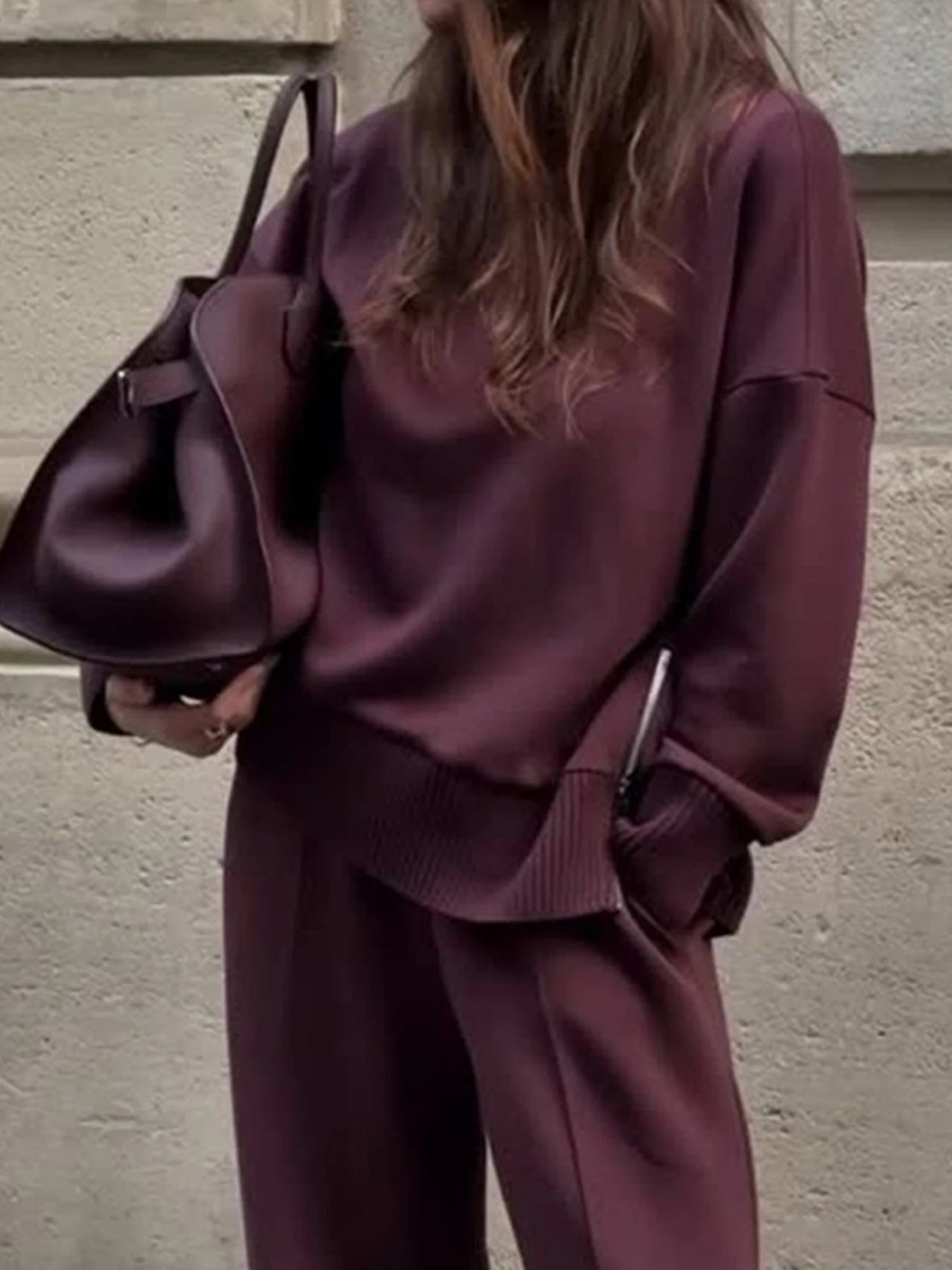 Ensemble élégant bordeaux