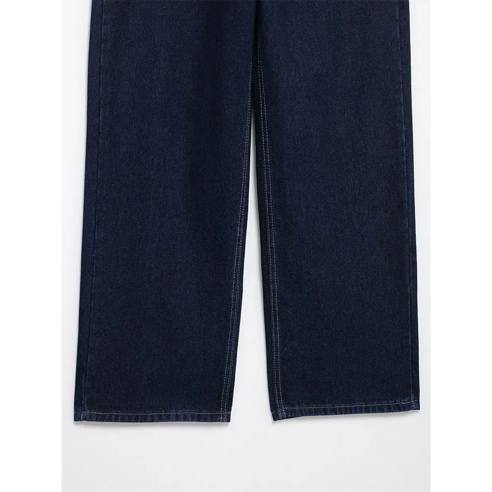 Ensemble en jean décontracté et ample avec taille cintré