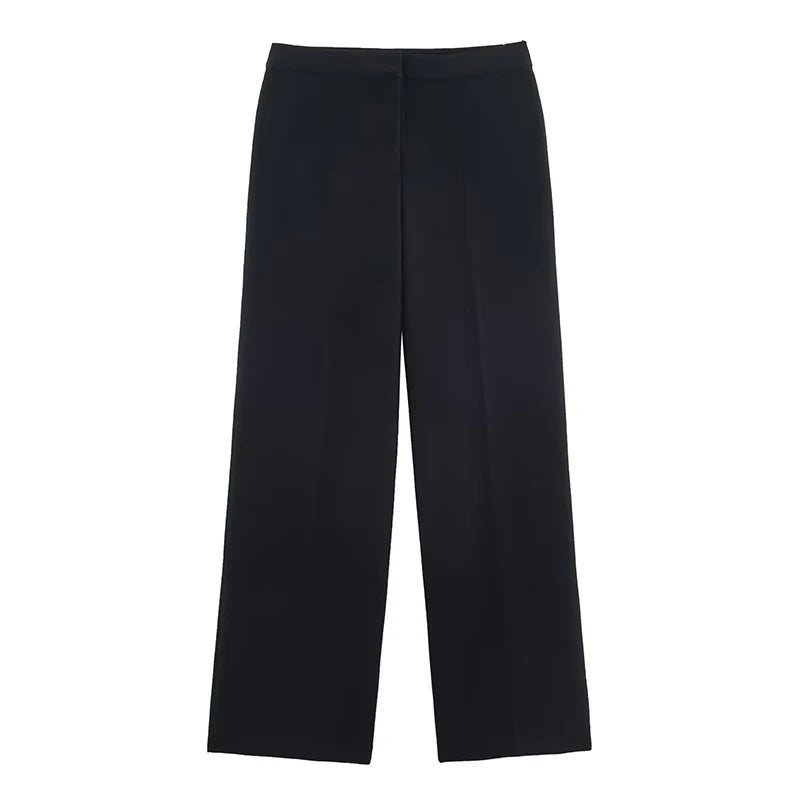 Ensemble femme 2 pièces – Blazer à manches longues avec boucle + pantalon droit – Tenue chic et élégante.