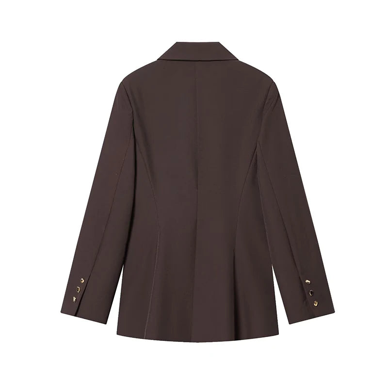 Blazer femme automne, manteau tendance avec décoration boucle, manches longues. Veste extérieure chic pour femme