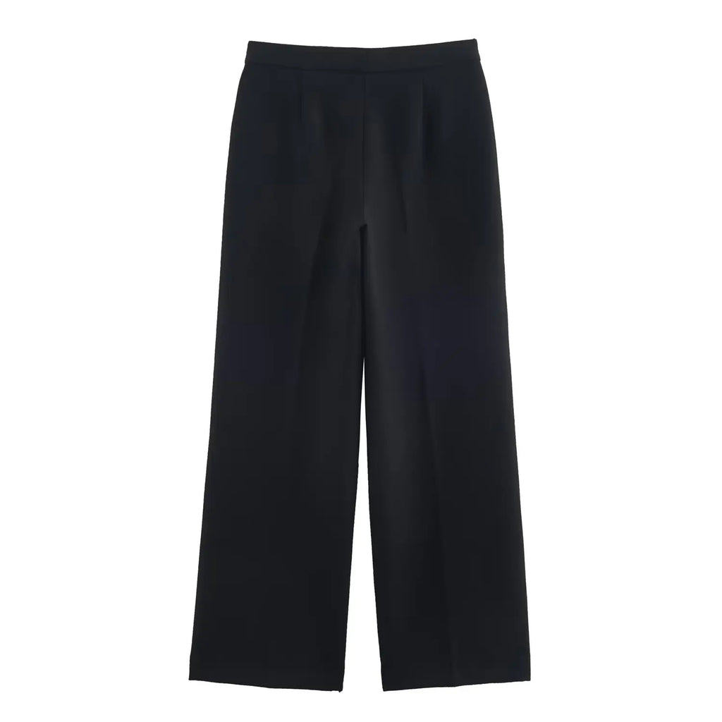 Ensemble femme 2 pièces – Blazer à manches longues avec boucle + pantalon droit – Tenue chic et élégante.