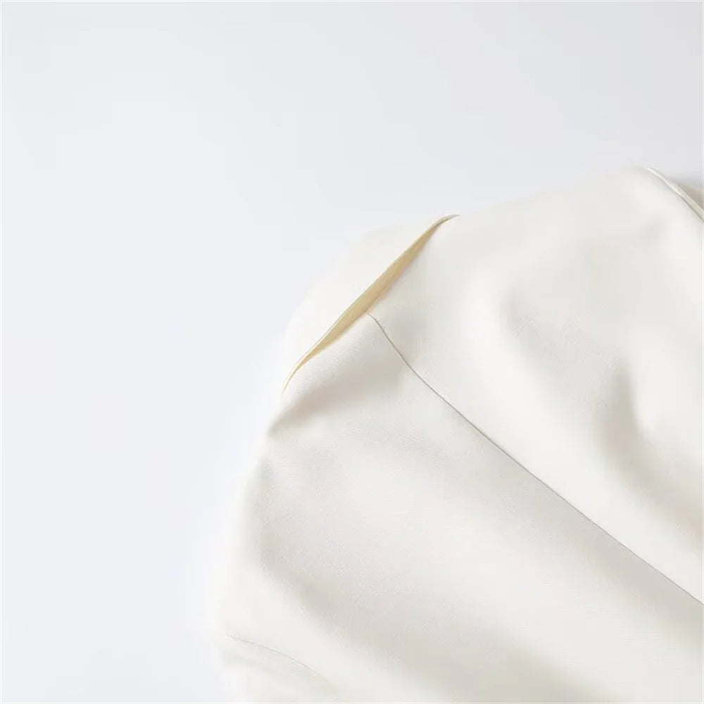 Blazer femme à manches longues avec ceinture polyvalente + pantalon plissé taille haute tendance – Style décontracté et moderne.