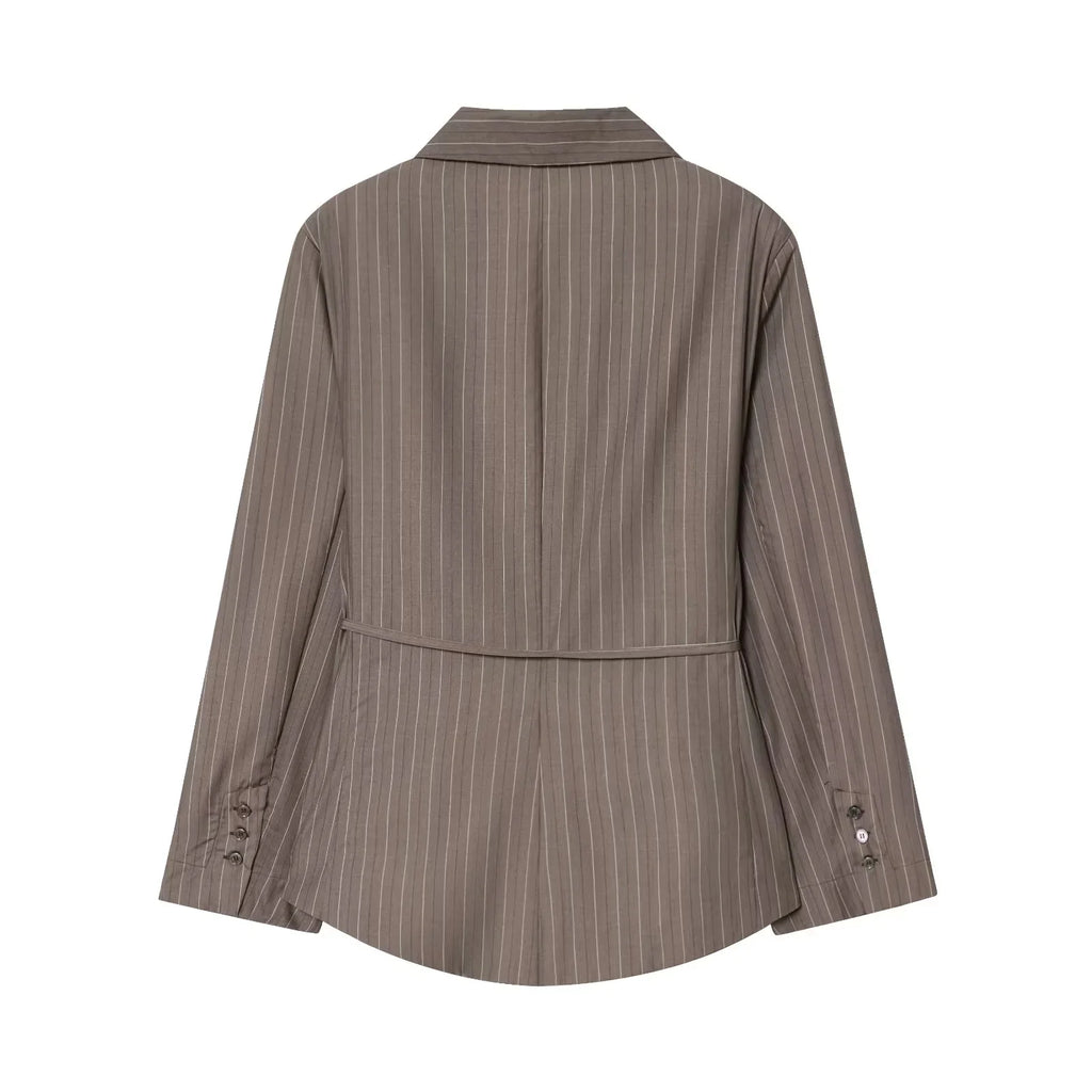 Set Blazer & Pantalon Rayures Fines – Style Moderne