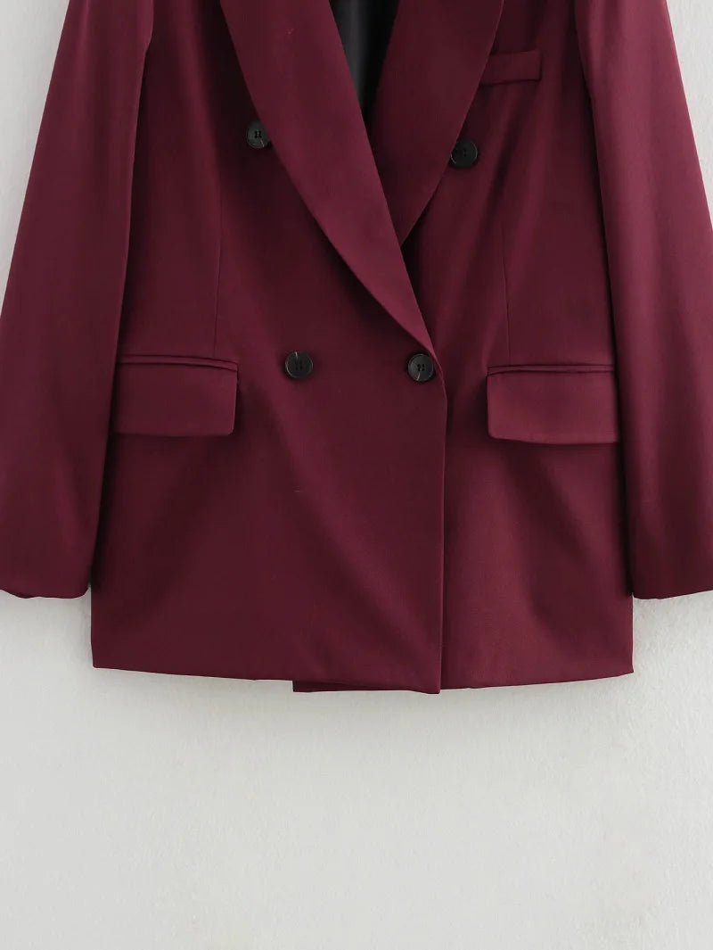 Blazer long droit pour femme, manteau d’hiver, veste extérieure streetwear pour femme, manches longues.