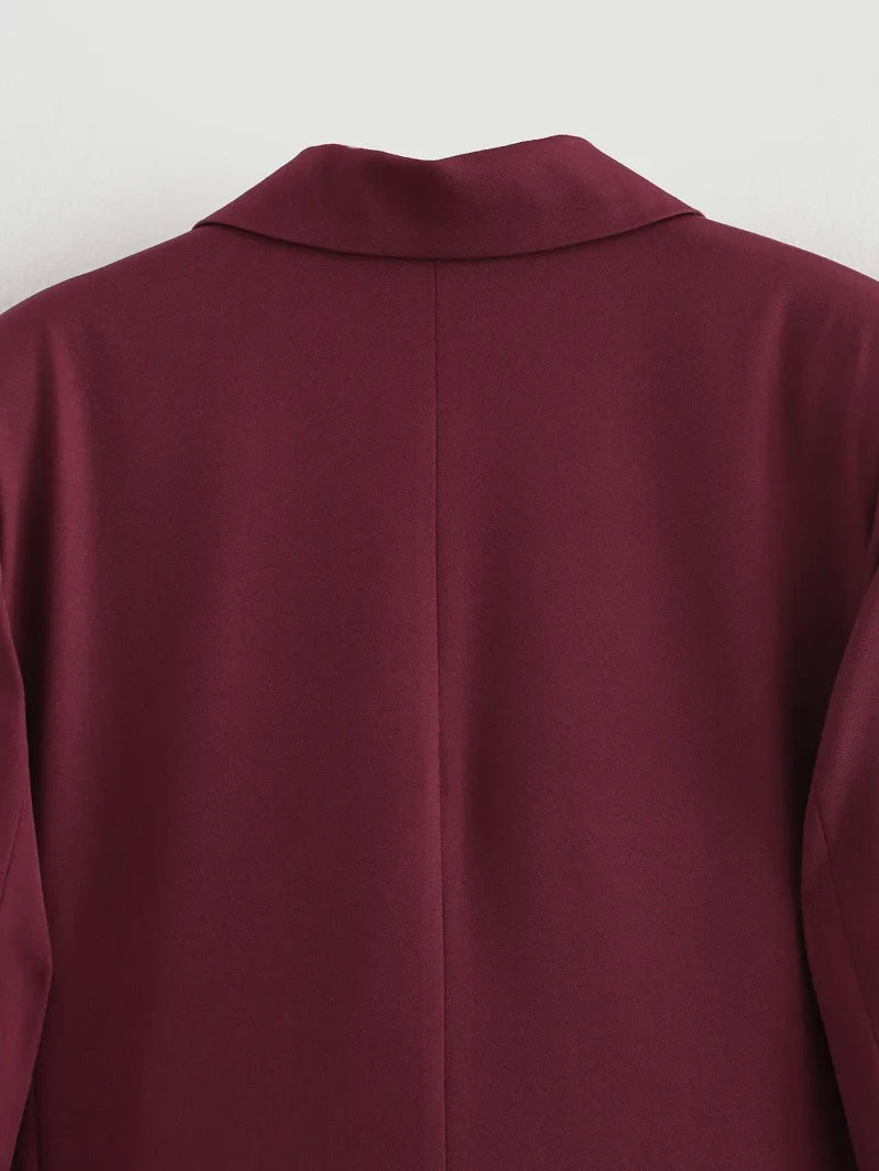 Blazer long droit pour femme, manteau d’hiver, veste extérieure streetwear pour femme, manches longues.