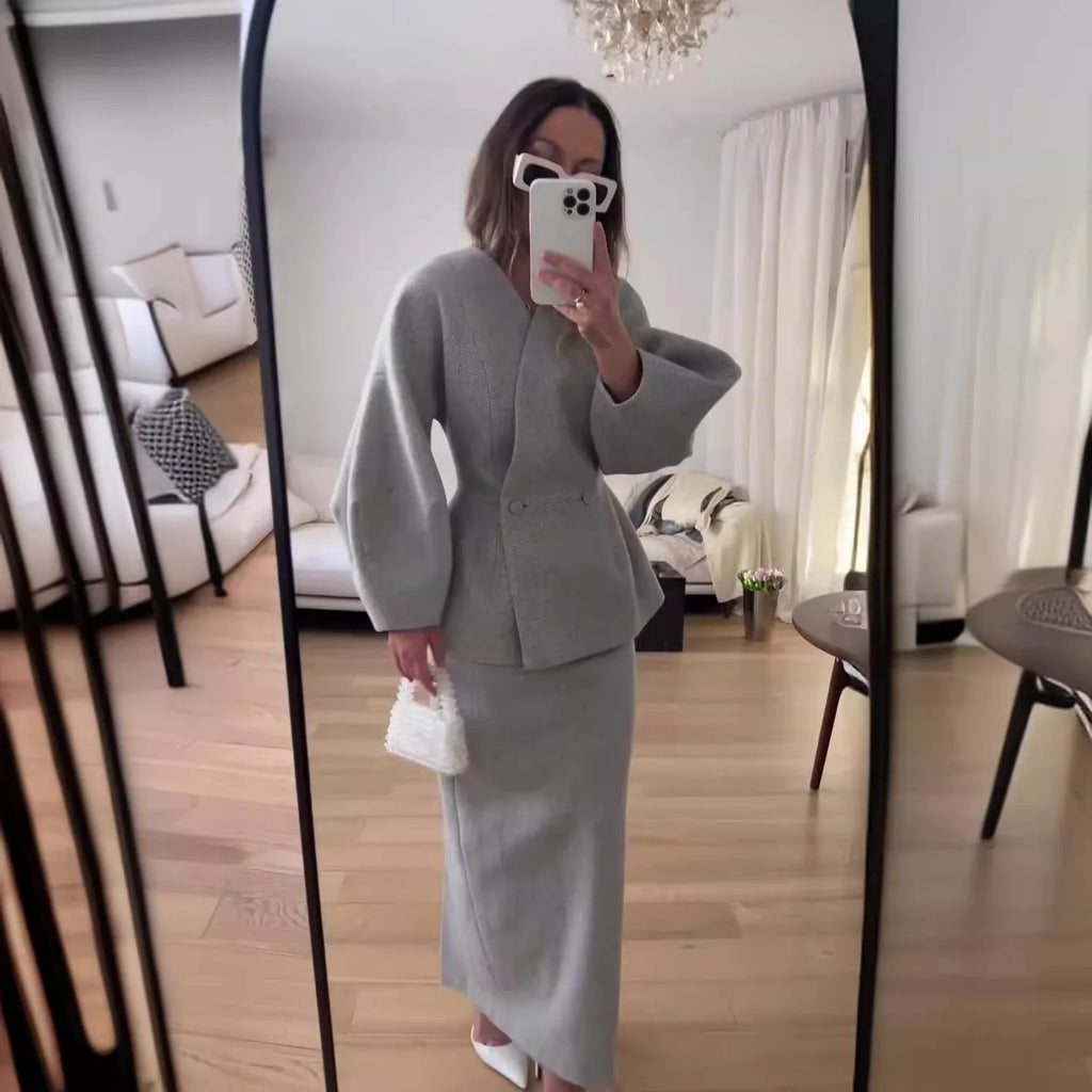 Elégant ensemble blazer et jupe