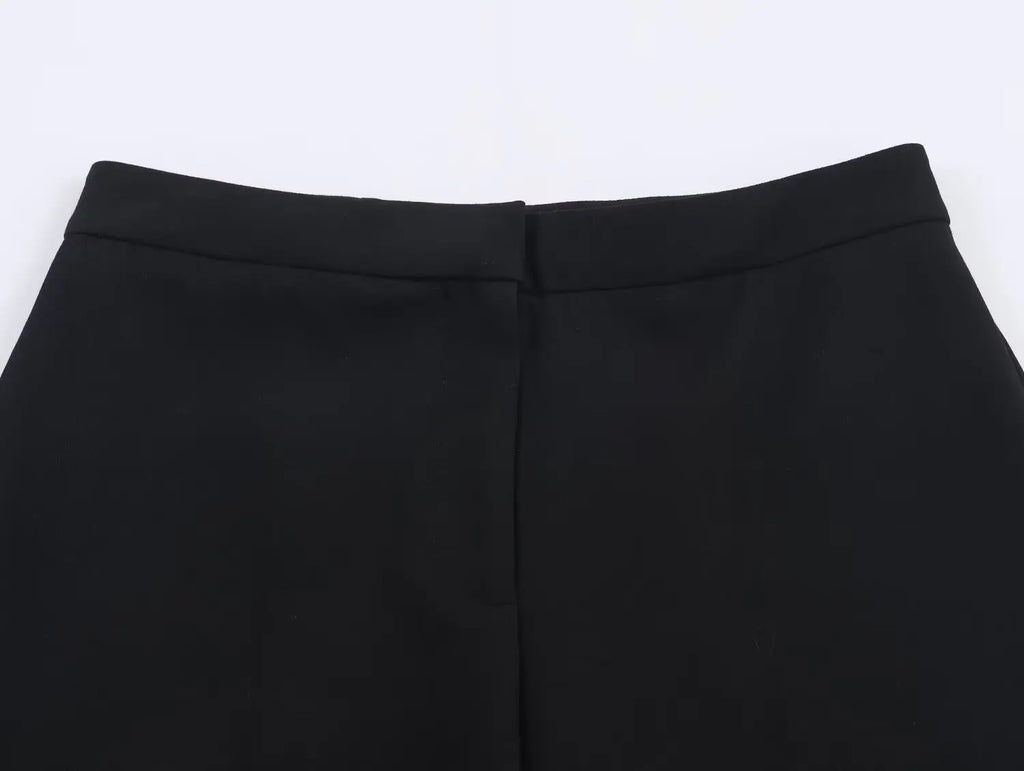 Ensemble femme 2 pièces – Blazer à manches longues avec boucle + pantalon droit – Tenue chic et élégante.