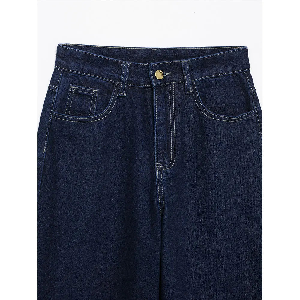 Ensemble en jean décontracté et ample avec taille cintré