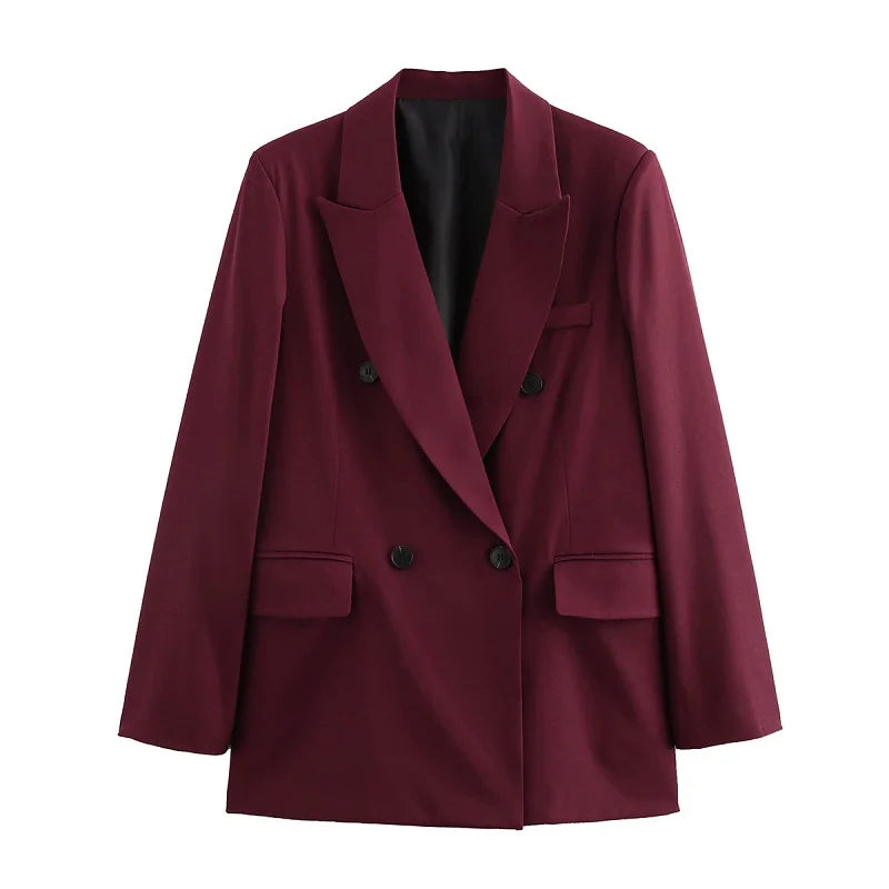 Blazer long droit pour femme, manteau d’hiver, veste extérieure streetwear pour femme, manches longues.
